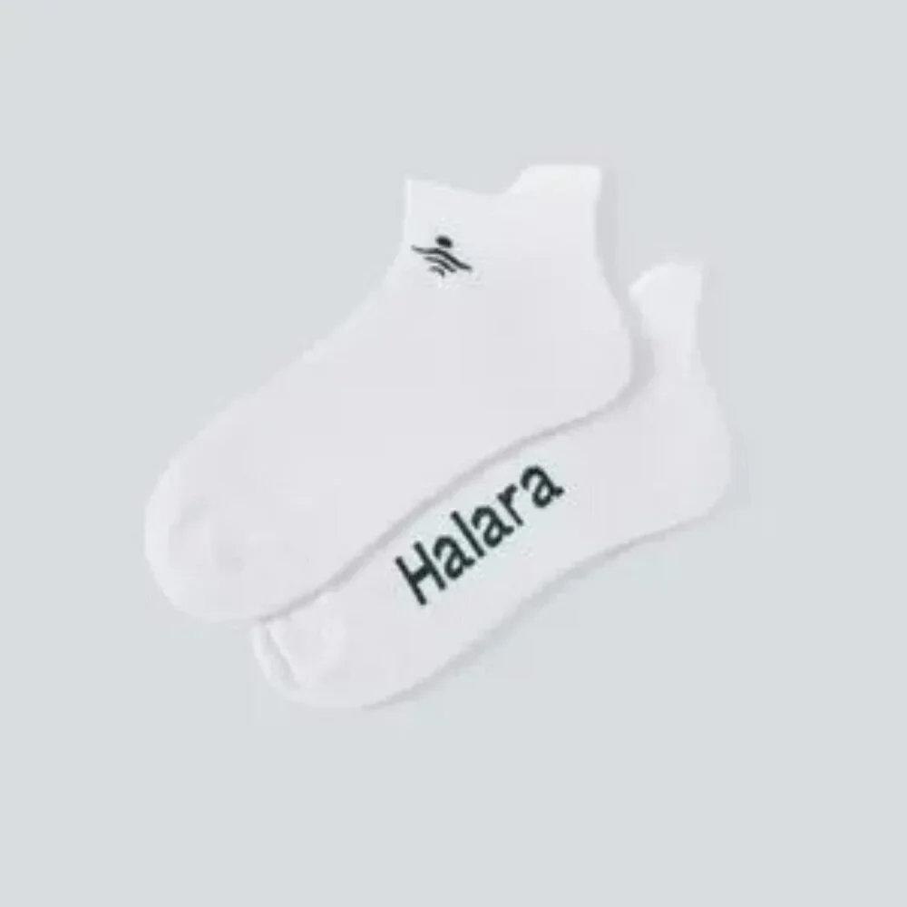 Halara Logo White Pickleball Ankle Socks